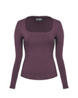 Squareneck Braless Long Sleeve Top