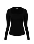 Squareneck Braless Long Sleeve Top