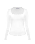 Squareneck Braless Long Sleeve Top