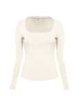 Squareneck Braless Long Sleeve Top
