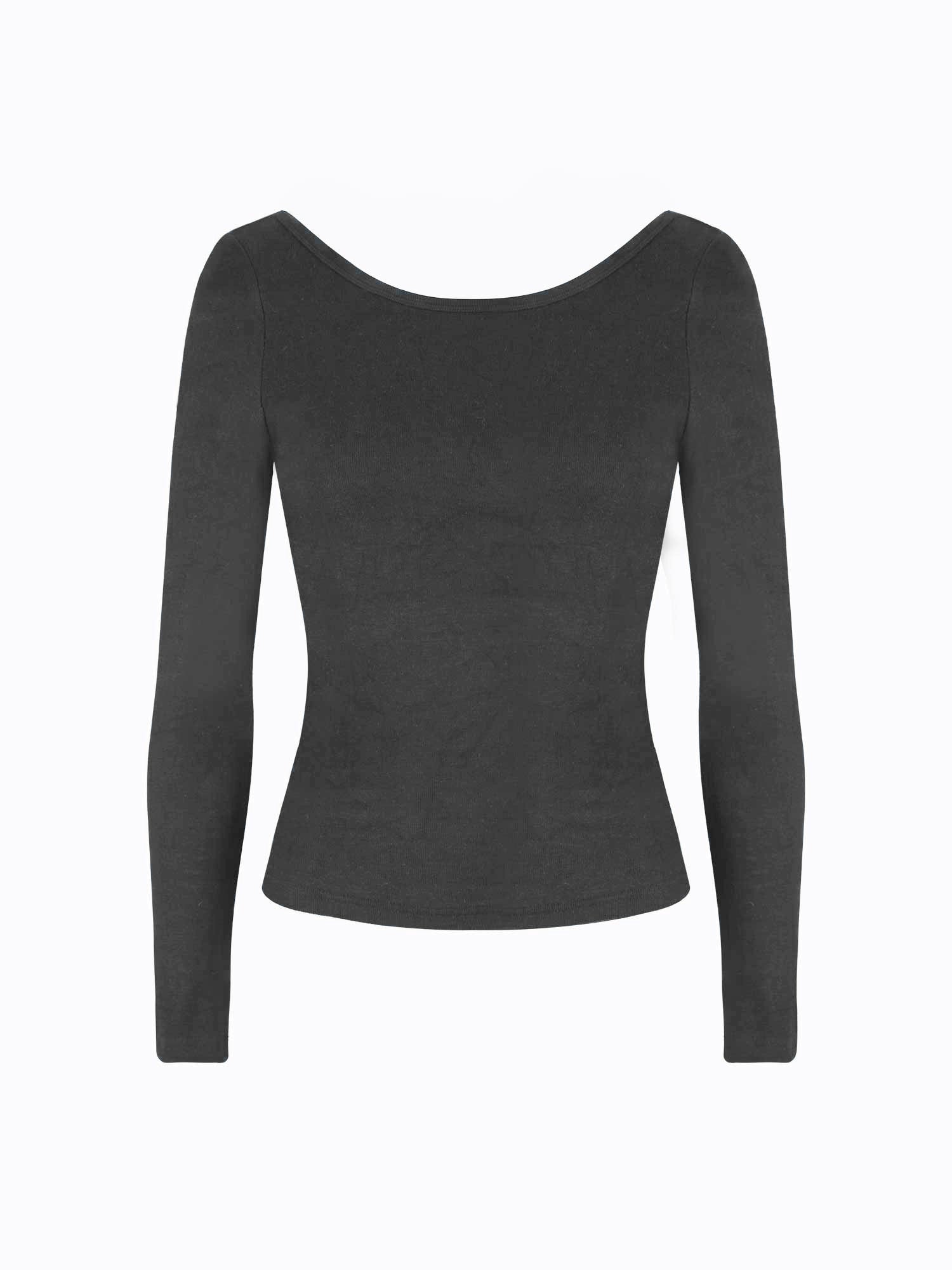 Open Back Braless Long Sleeve Top