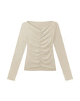 Thermal Ruched Front Double Layer Long Sleeve Top