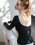 Open Back Braless Long Sleeve Top