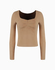 Sweetheart Ruched Long Sleeve Top