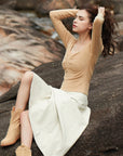 Sweetheart Ruched Long Sleeve Top