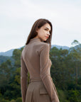 Half-Zip Mock Neck Fitted Top