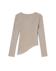 Cashmere-Like Single Lapel Irregular Cut Top