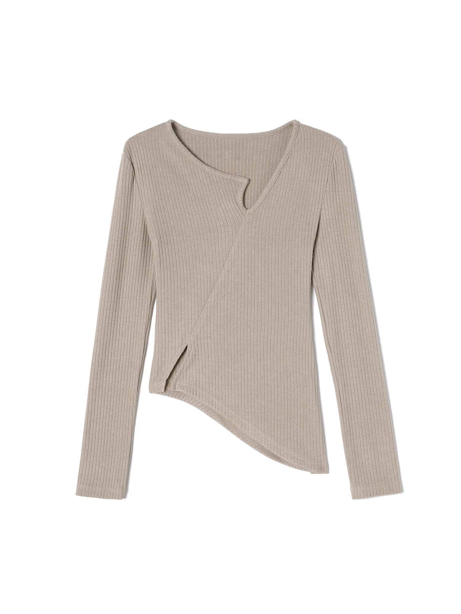 Cashmere-Like Single Lapel Irregular Cut Top