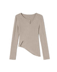 Cashmere-Like Single Lapel Irregular Cut Top