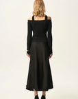 Halter Neck One Shoulder Long Sleeve Top