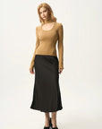 Cutout Mock Neck Ribbed Top