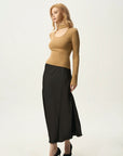 Cutout Mock Neck Ribbed Top