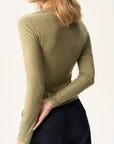 V-Neck Button Front Fitted Cardigan