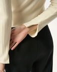 Knit Polo Long Sleeve Top