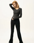 Scoop Neck Fitted Long Sleeve Top