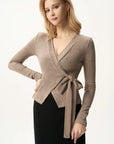 Ribbed Wrap Tie Top