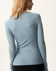 Double Teardrop Cutout Ribbed Top