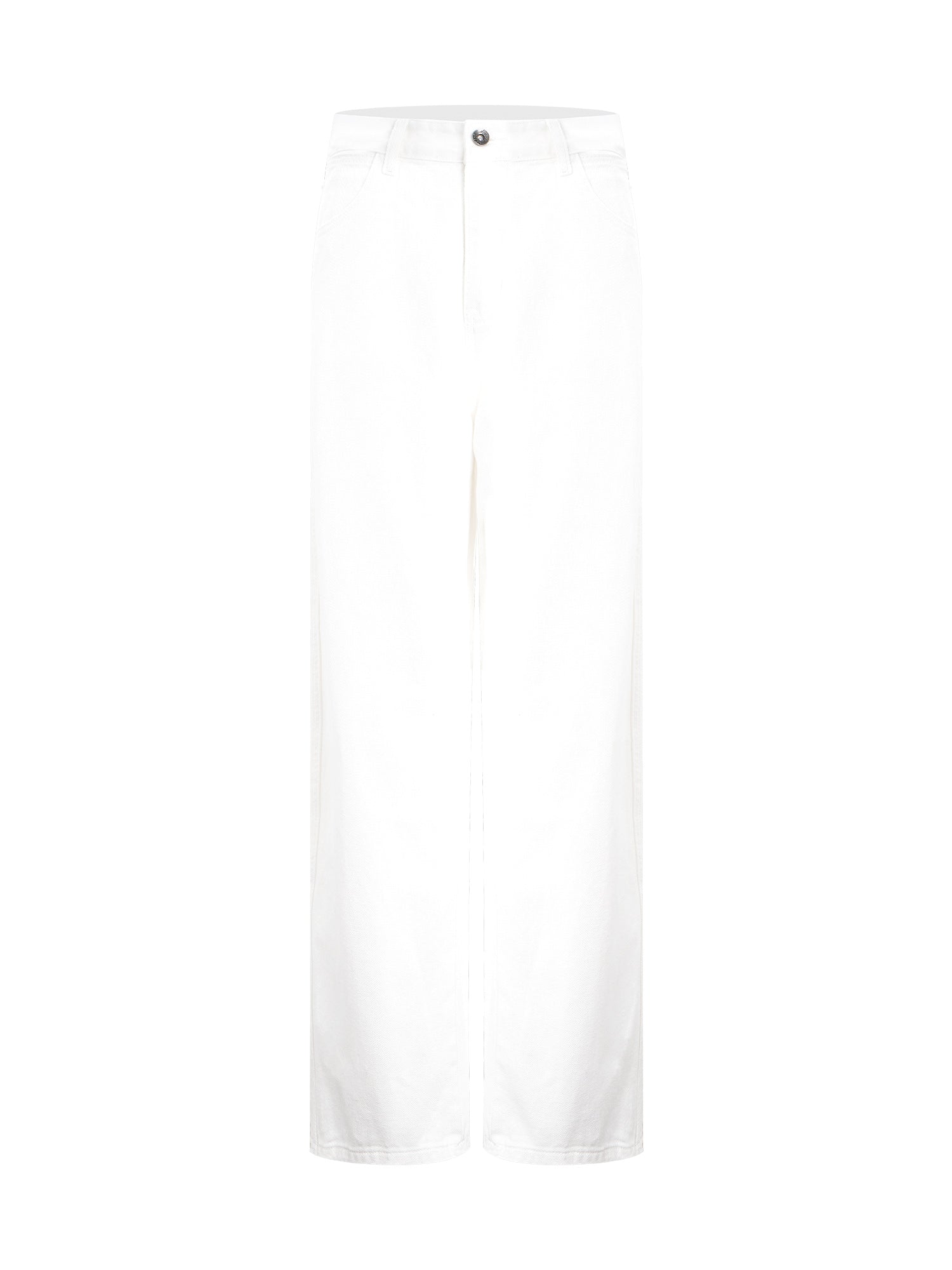 Off White Mid-Waist Straight Leg Jeans
