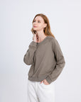 Raglan Sleeve Crewneck Sweater