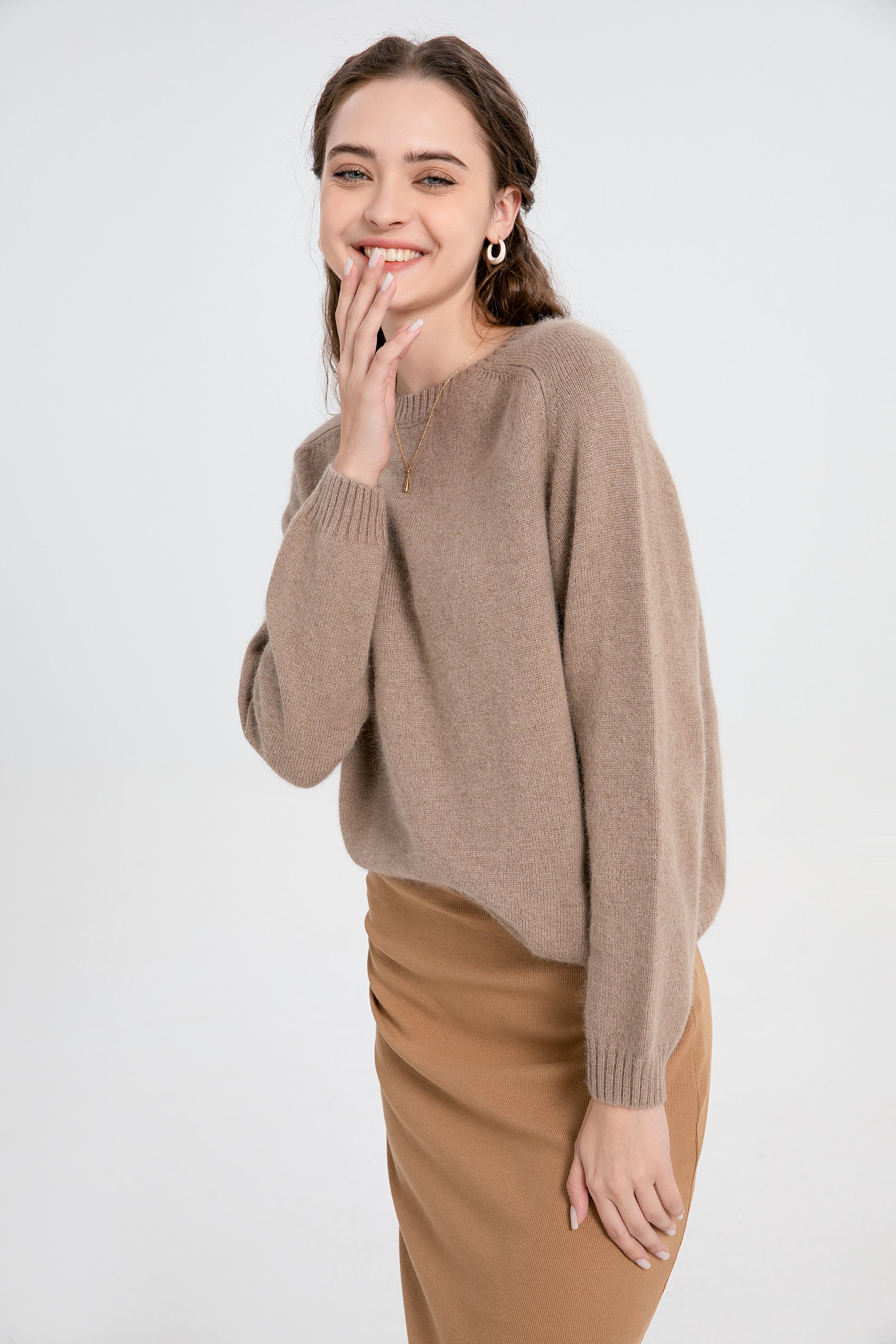 Woolen Rib Knit Raglan Sweater