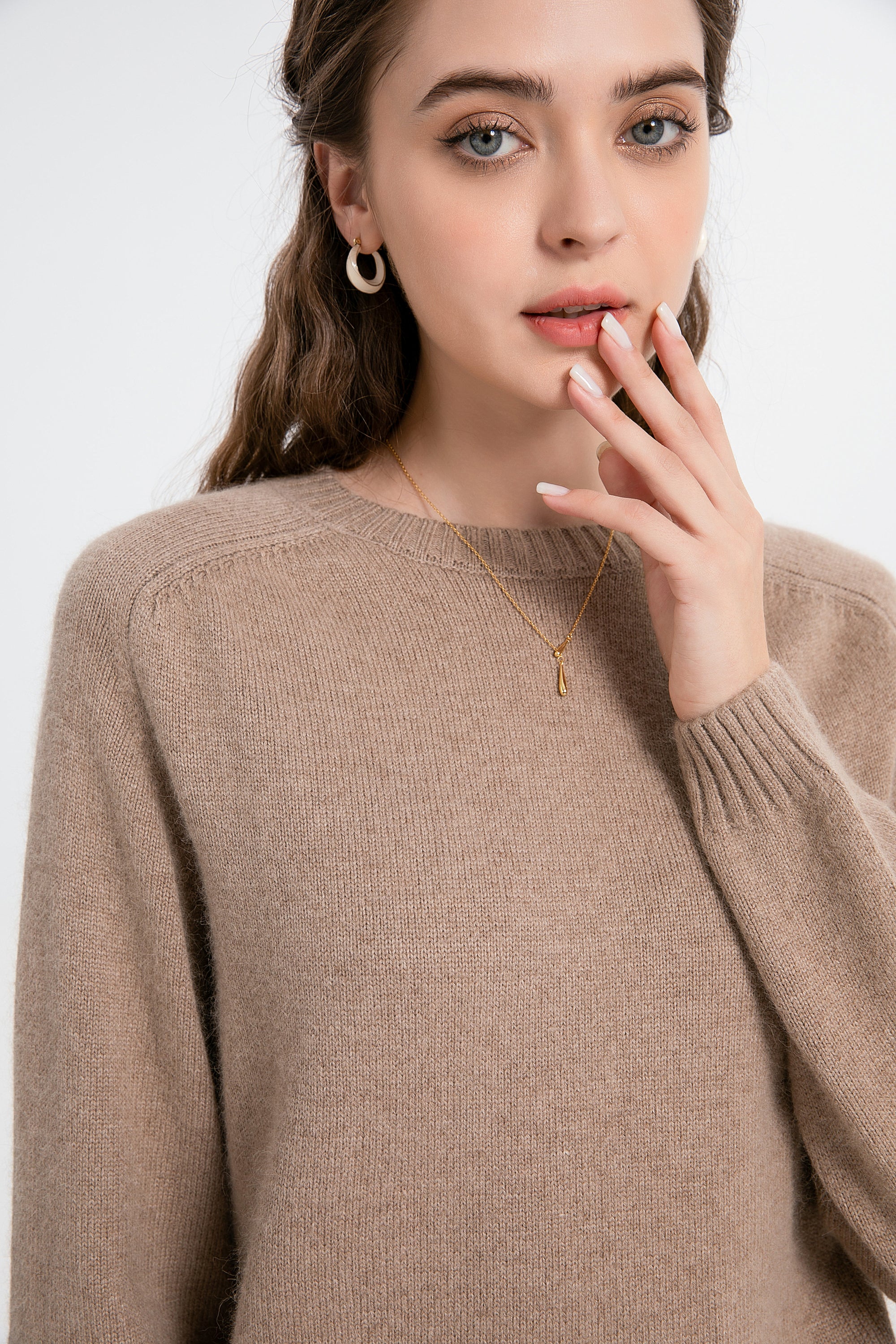 Woolen Rib Knit Raglan Sweater