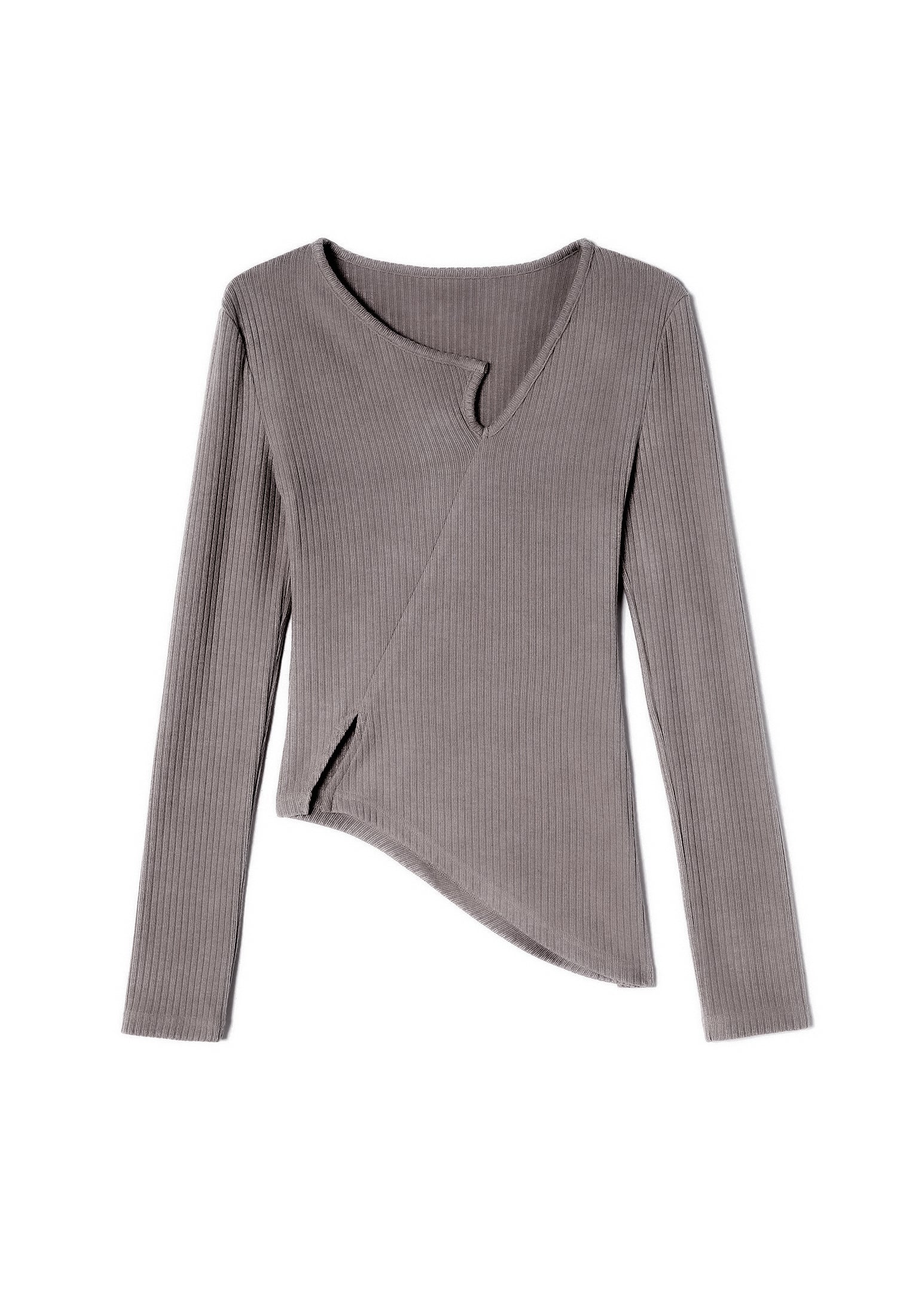 Cashmere-Like Single Lapel Irregular Cut Top