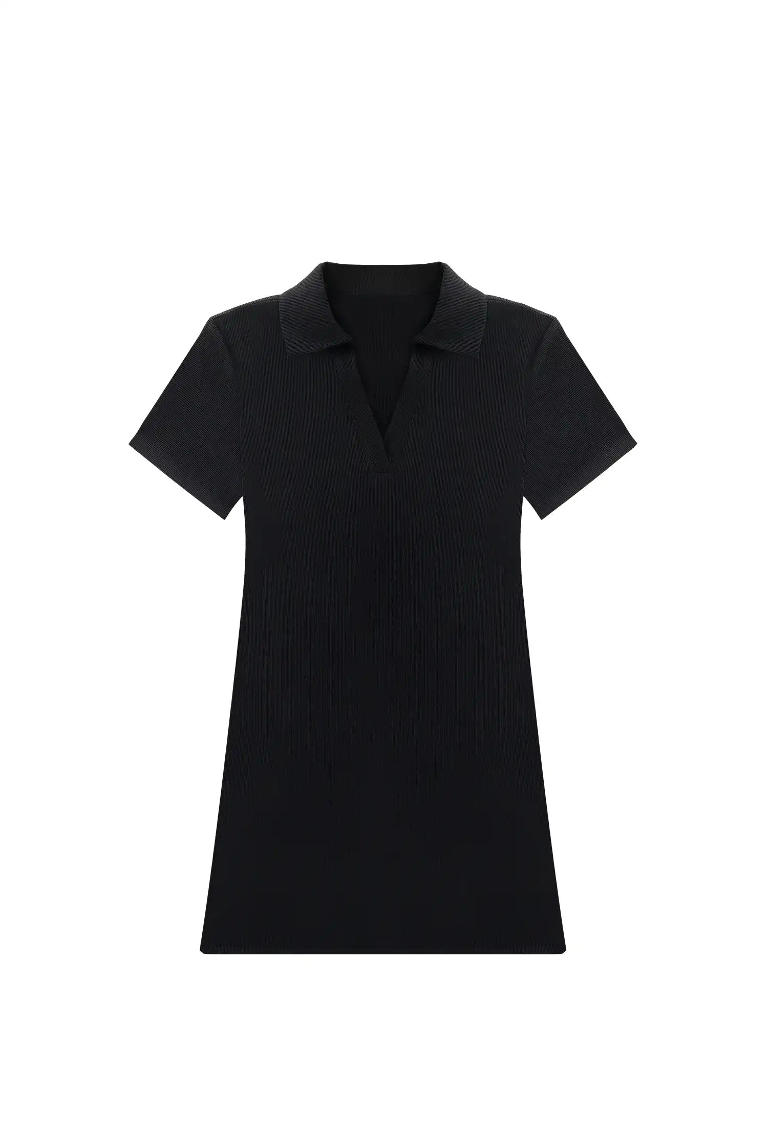 Classic Polo Collar Short Sleeve Minidress