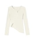 Cashmere-Like Single Lapel Irregular Cut Top