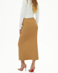 Ruched-Front Midi Skirt