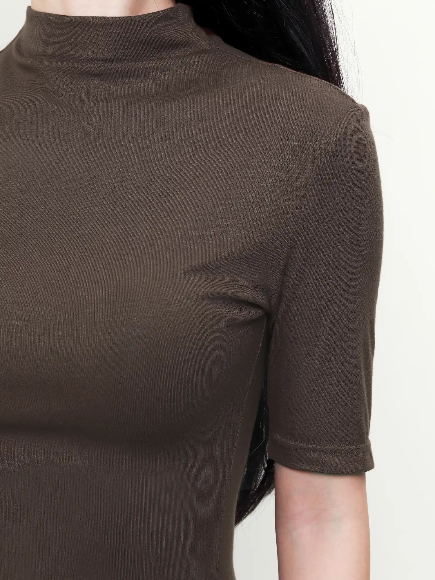 Mock Neck Short Sleeve Top