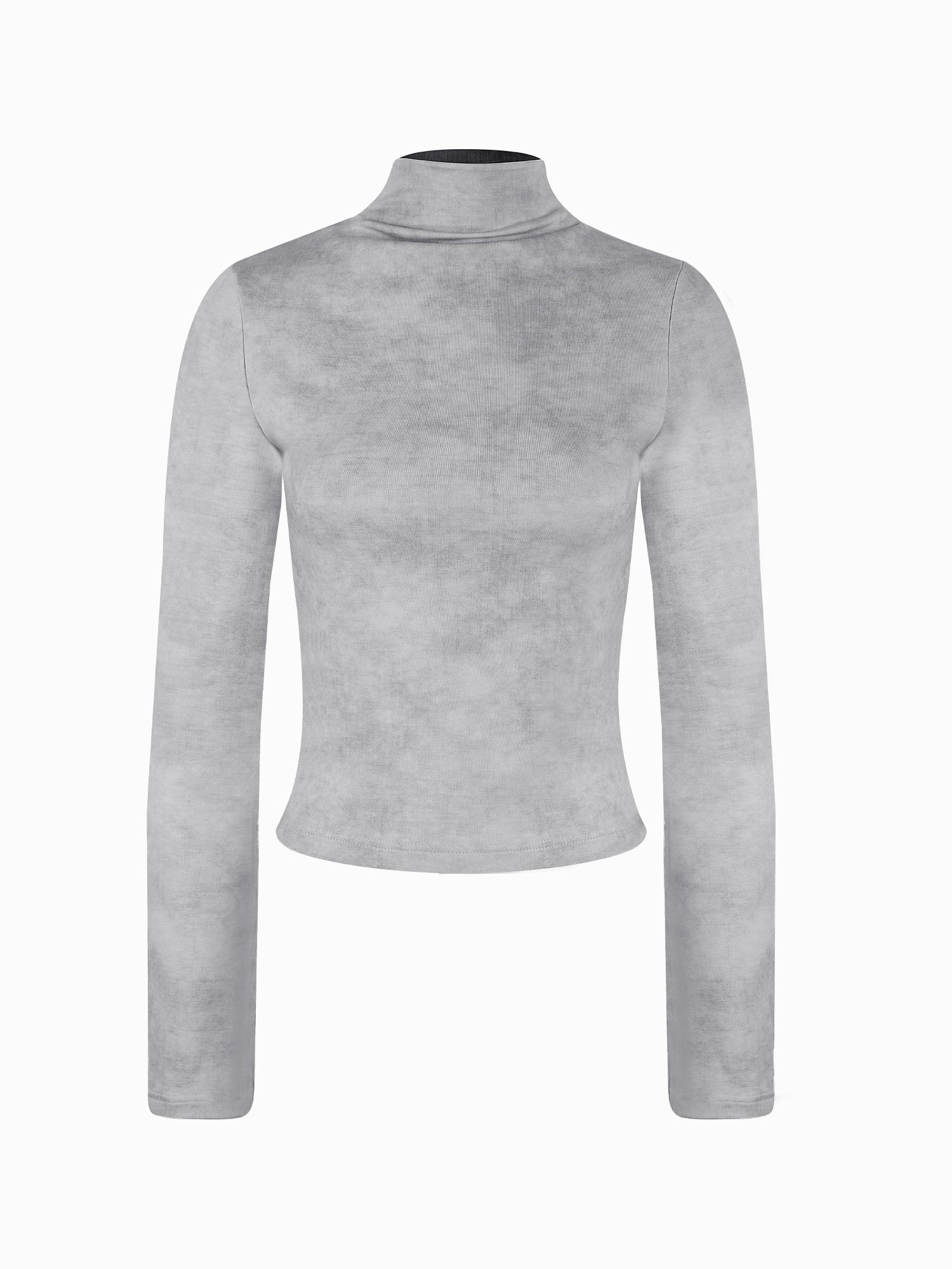 Floral Thermal Mock Neck Long Sleeve Top