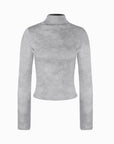 Floral Thermal Mock Neck Long Sleeve Top