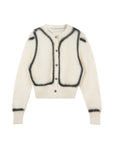 Printed Round-Neck Button Cardigan