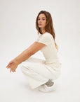 Square Neck Bra-less Short Sleeve Top