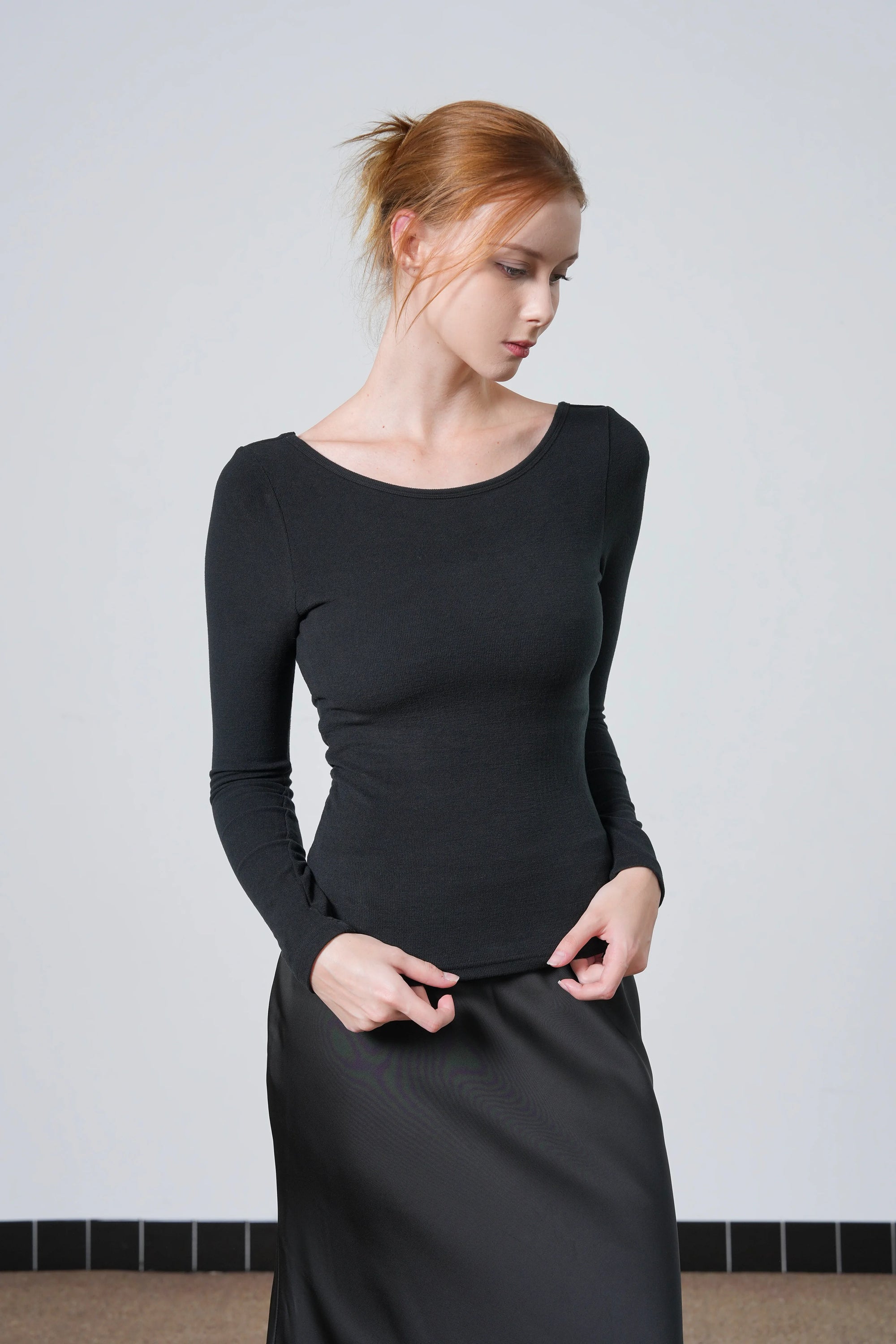 Open Back Braless Long Sleeve Top