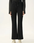High Waist Drawstring Flared Yoga Pants