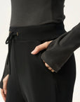 High Waist Drawstring Flared Yoga Pants