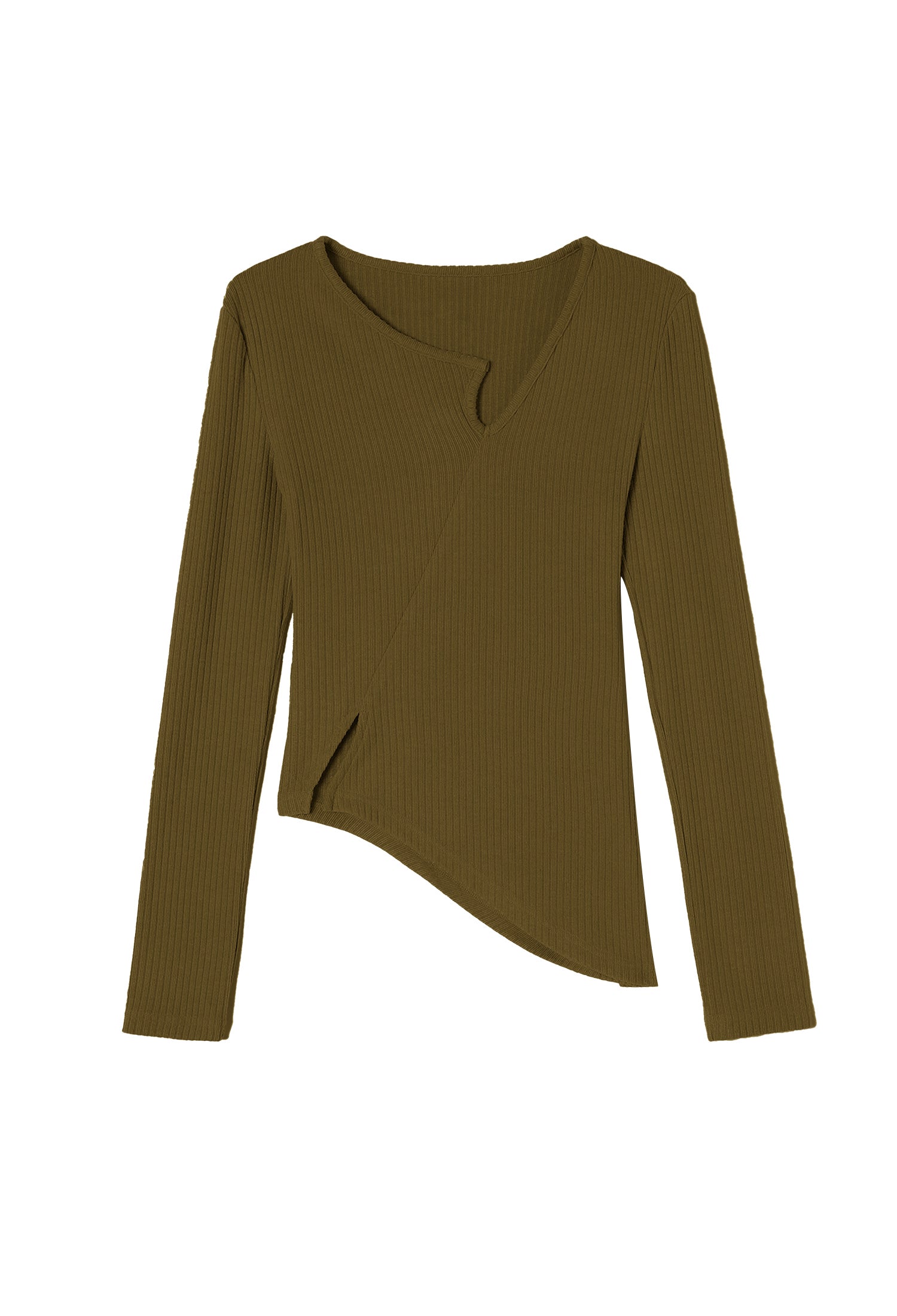 Cashmere-Like Single Lapel Irregular Cut Top