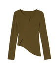 Cashmere-Like Single Lapel Irregular Cut Top