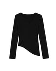Cashmere-Like Single Lapel Irregular Cut Top
