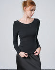 Open Back Braless Long Sleeve Top