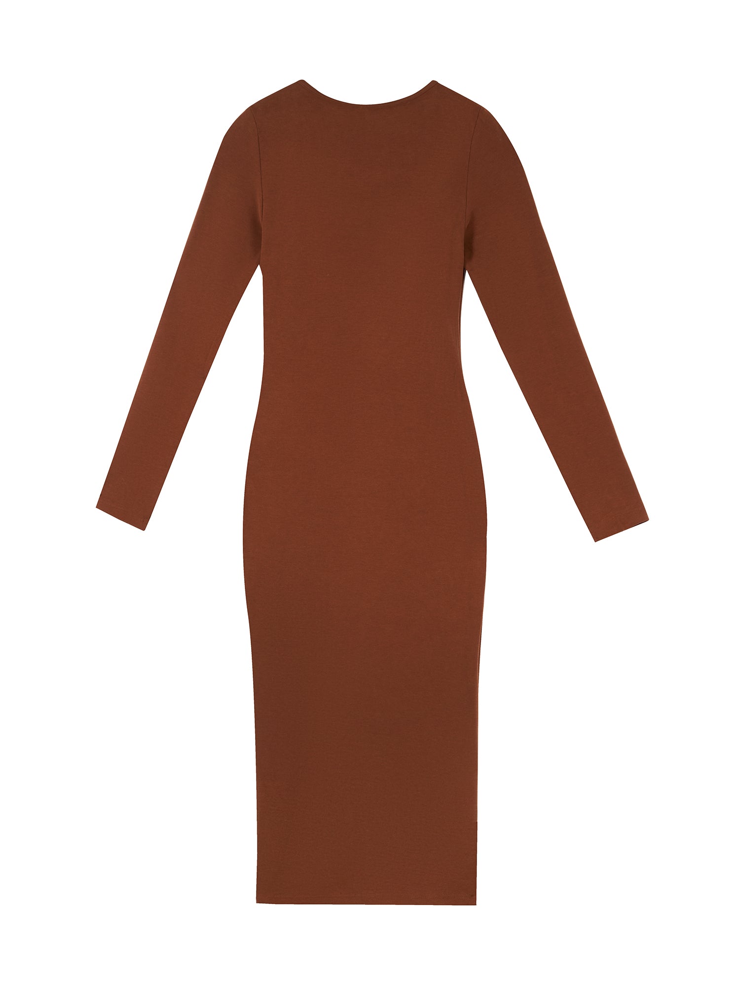 V-Neck Form-Fitting Midi Dress