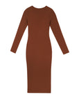 V-Neck Form-Fitting Midi Dress