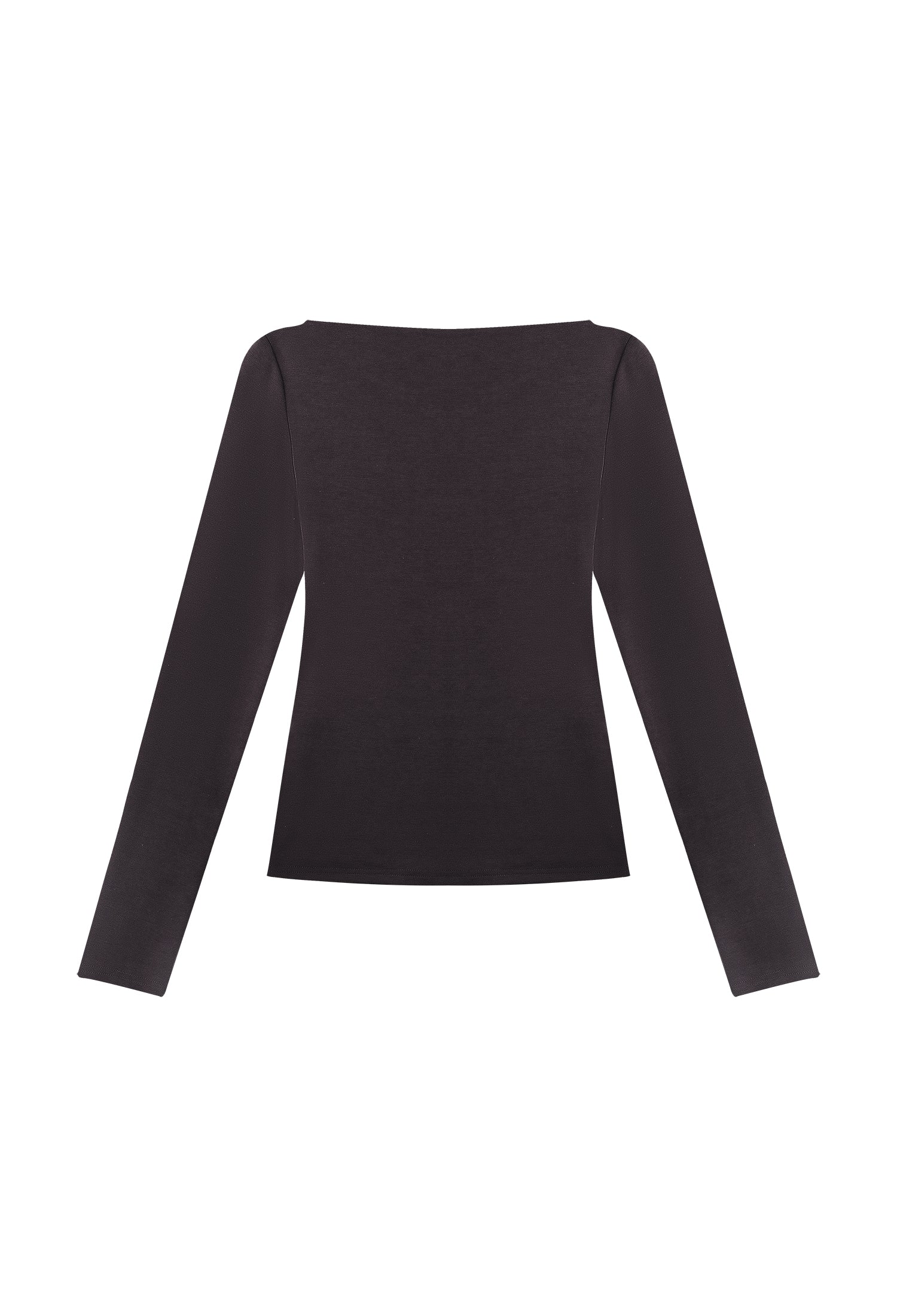 Thermal Ruched Front Double Layer Long Sleeve Top