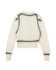 Printed Round-Neck Button Cardigan
