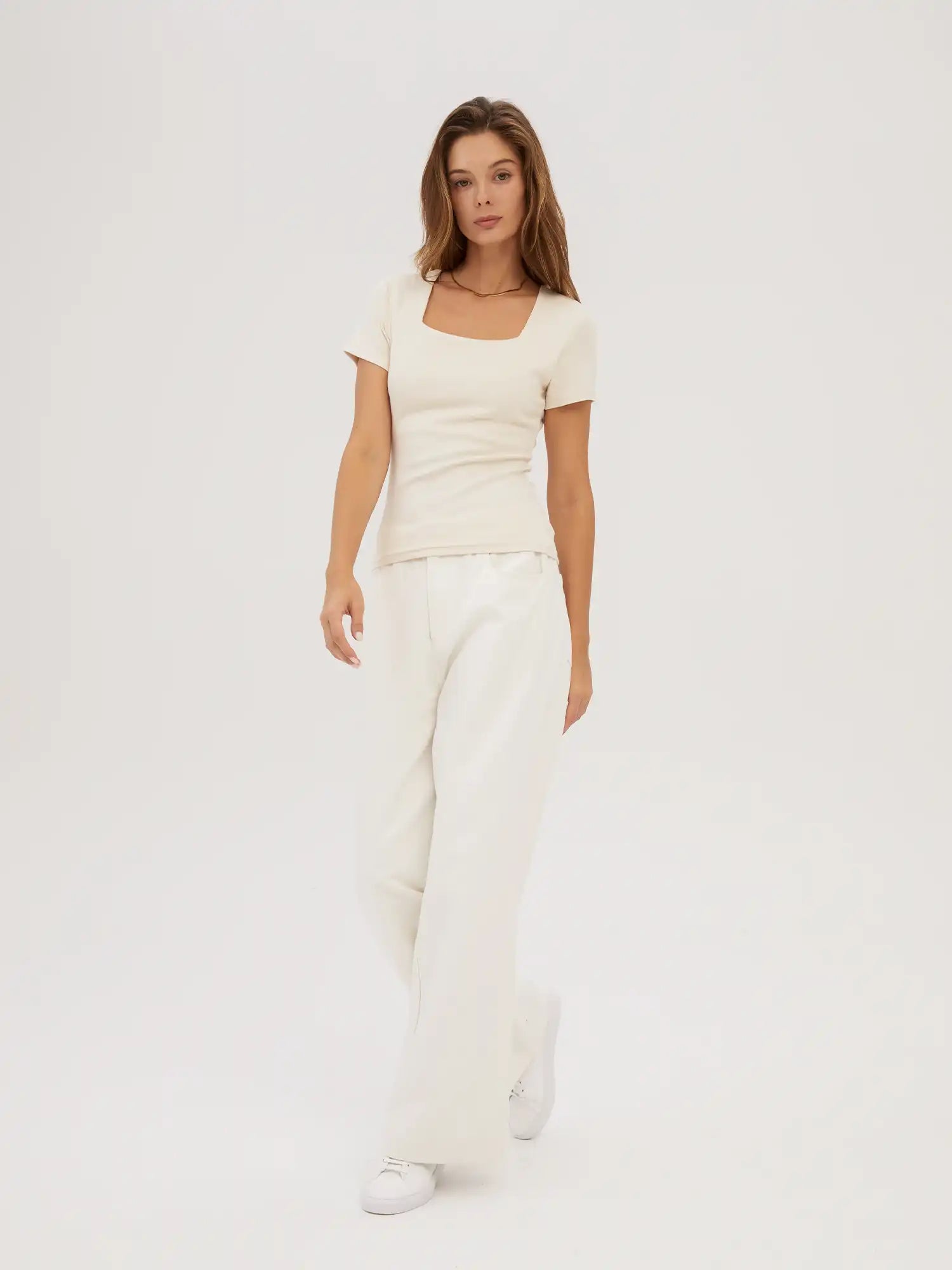 Square Neck Bra-less Short Sleeve Top