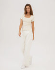Square Neck Bra-less Short Sleeve Top