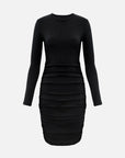 Side Ruched Long Sleeve Bodycon Mini Dress
