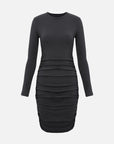 Side Ruched Long Sleeve Bodycon Mini Dress