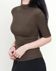 Mock Neck Short Sleeve Top